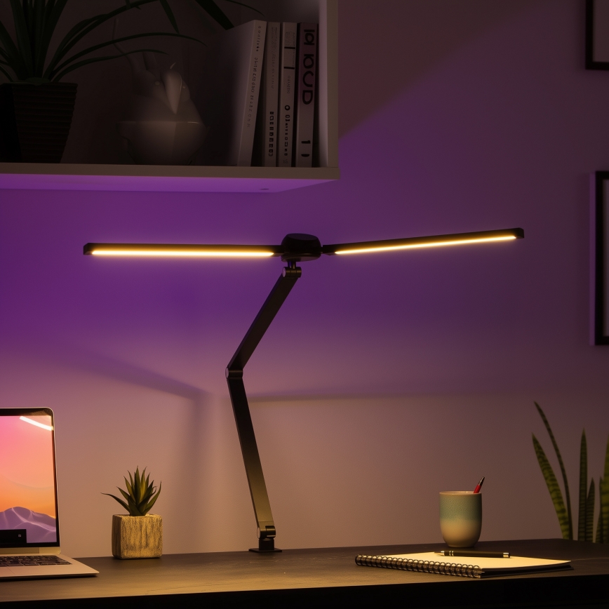 Brilagi - Lampe de bureau VARIO LED RGBTW tactile et dimmable à pince LED/18W/230V 3000-6500K IRC 96 noir
