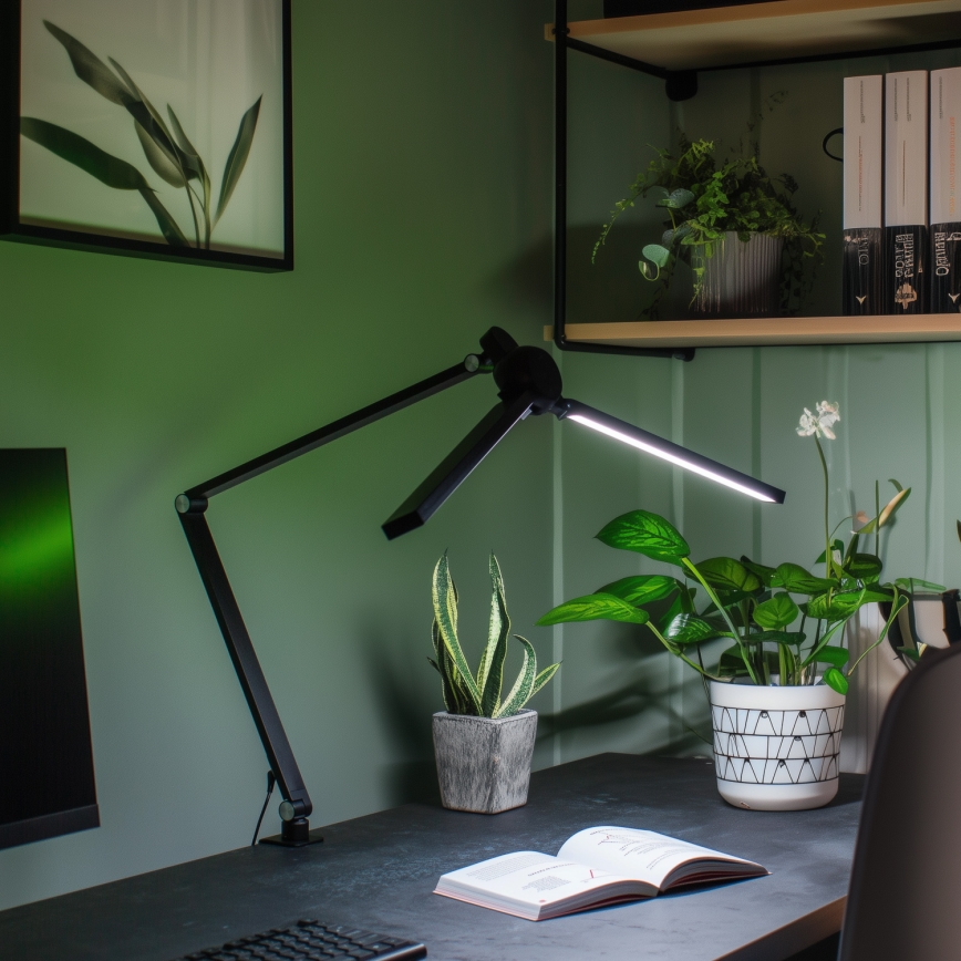 Brilagi - Lampe de bureau VARIO LED RGBTW tactile et dimmable à pince LED/18W/230V 3000-6500K IRC 96 noir