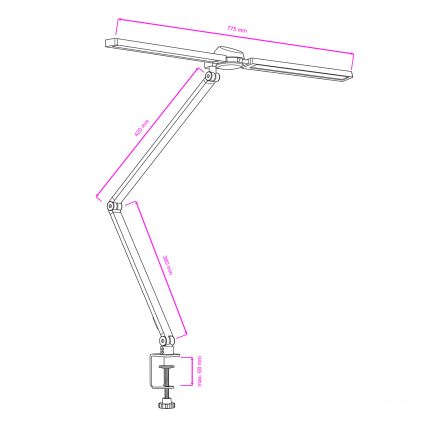 Brilagi - Lampe de bureau VARIO LED RGBTW tactile et dimmable à pince LED/18W/230V 3000-6500K IRC 96 noir