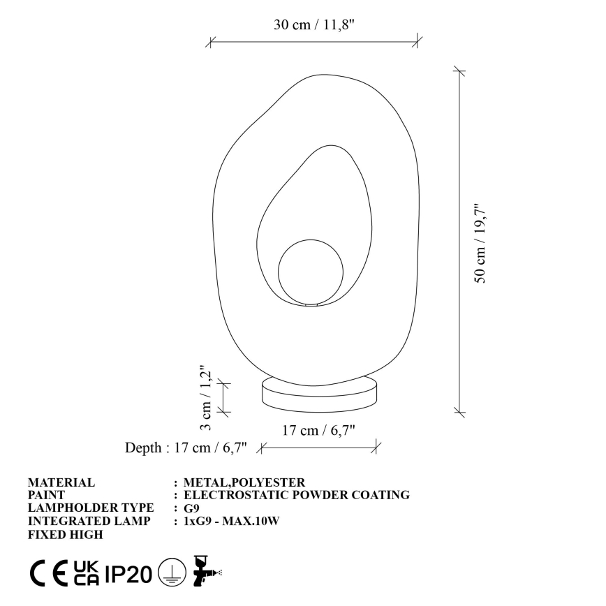 Brilagi - Lampe de table VASLI 1xG9/8W/230V blanche