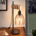 BRILAGI - Lampe de table WOOD GLASS 1xE27/40W/230V marron/noir/beige fumé