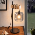 BRILAGI - Lampe de table WOOD GLASS 1xE27/40W/230V marron/noir/gris fumé
