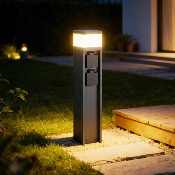 Brilagi - Lampe d'extérieur à 2 prises SCHUKO PILLAR 1xG9/11W/230V IP44 anthracite