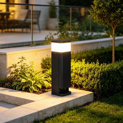 BRILAGI - Lampe d'extérieur à 2 prises SCHUKO PILLAR 1xG9/11W/230V IP44 noire