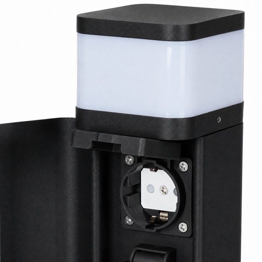 BRILAGI - Lampe d'extérieur à 2 prises SCHUKO PILLAR 1xG9/11W/230V IP44 noire