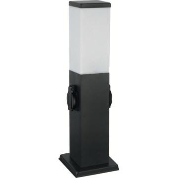 Brilagi - Lampe d'extérieur avec 2 prises SCHUKO 1xE27/15W/230V 40 cm IP44 noire