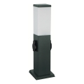 Brilagi - Lampe d'extérieur avec 2 prises SCHUKO NOVA 1xE27/15W/230V 40 cm IP44 anthracite