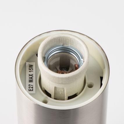 Brilagi - Lampe d'extérieur NOVA avec 2 prises SCHUKO, 1xE27/15W/230V, 40 cm, IP44, chrome mat
