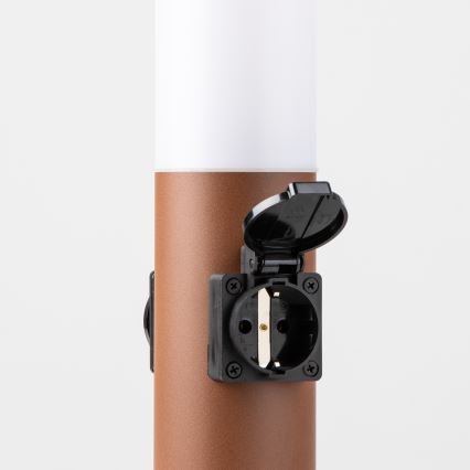 Brilagi - Lampe d'extérieur NOVA avec 2 prises SCHUKO intégrées, 1xE27/15W/230V, 40 cm, IP44, marron