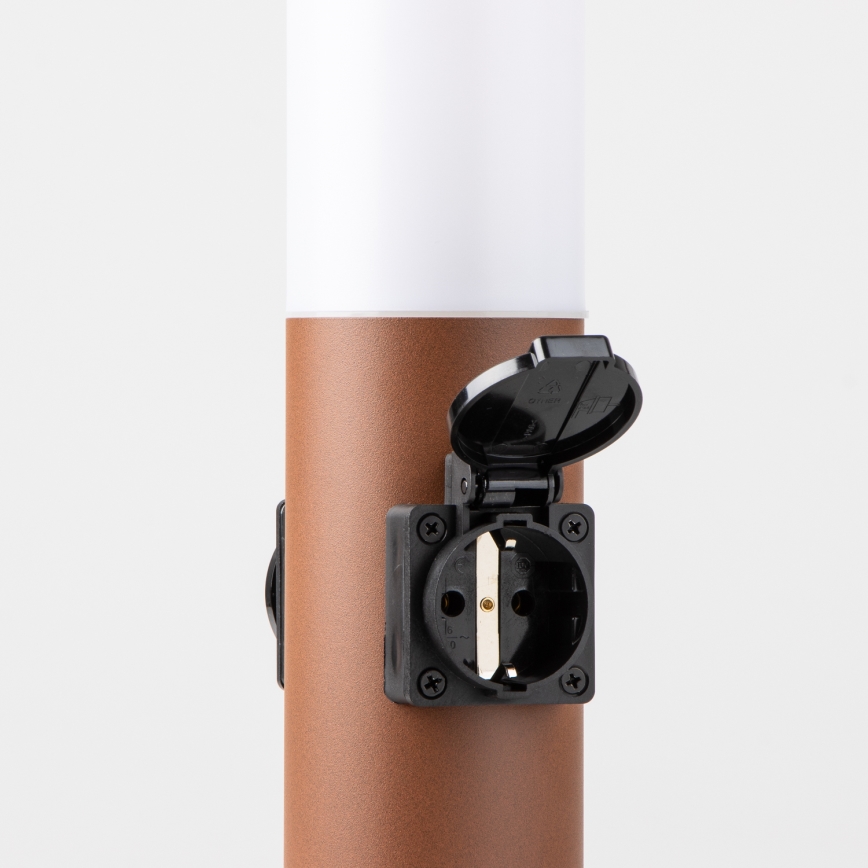 Brilagi - Lampe d'extérieur NOVA avec 2 prises SCHUKO intégrées, 1xE27/15W/230V, 40 cm, IP44, marron