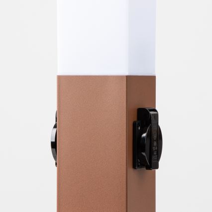 Brilagi - Lampe d'extérieur NOVA avec 2 prises SCHUKO, 1xE27/15W/230V, 40 cm, IP44, marron