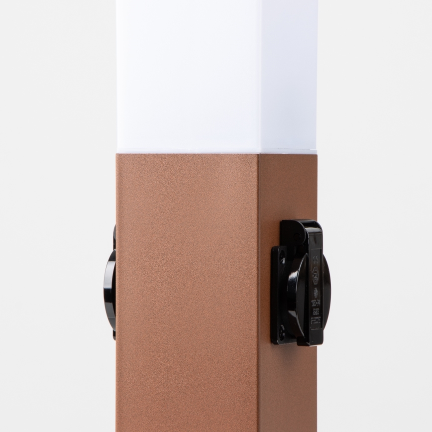 Brilagi - Lampe d'extérieur NOVA avec 2 prises SCHUKO, 1xE27/15W/230V, 40 cm, IP44, marron