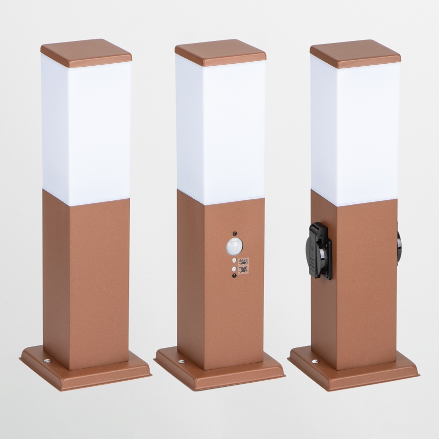 Brilagi - Lampe d'extérieur NOVA avec 2 prises SCHUKO, 1xE27/15W/230V, 40 cm, IP44, marron