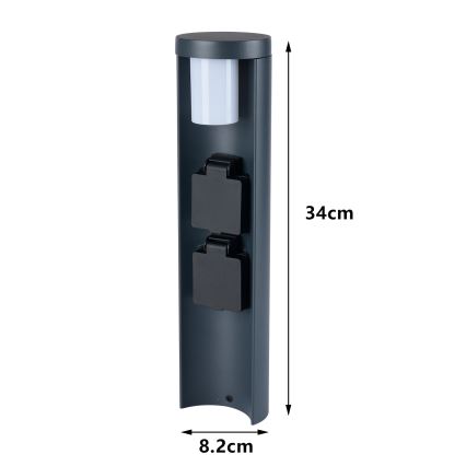 Brilagi - Lampe d'extérieur avec 2 prises SCHUKO PILLAR 1xG9/11W/230V IP44 anthracite