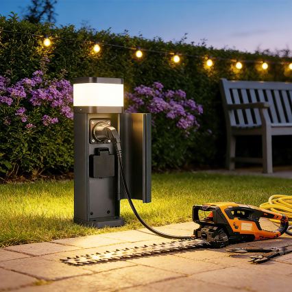 Brilagi - Lampe d'extérieur PILLAR avec 2 prises SCHUKO 1xG9/11W/230V IP44 anthracite