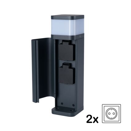 Brilagi - Lampe d'extérieur PILLAR avec 2 prises SCHUKO 1xG9/11W/230V IP44 anthracite