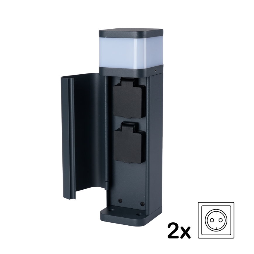 Brilagi - Lampe d'extérieur PILLAR avec 2 prises SCHUKO 1xG9/11W/230V IP44 anthracite