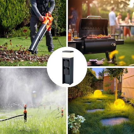 Brilagi - Lampe d'extérieur avec 2 prises SCHUKO PILLAR 1xG9/11W/230V IP44 anthracite