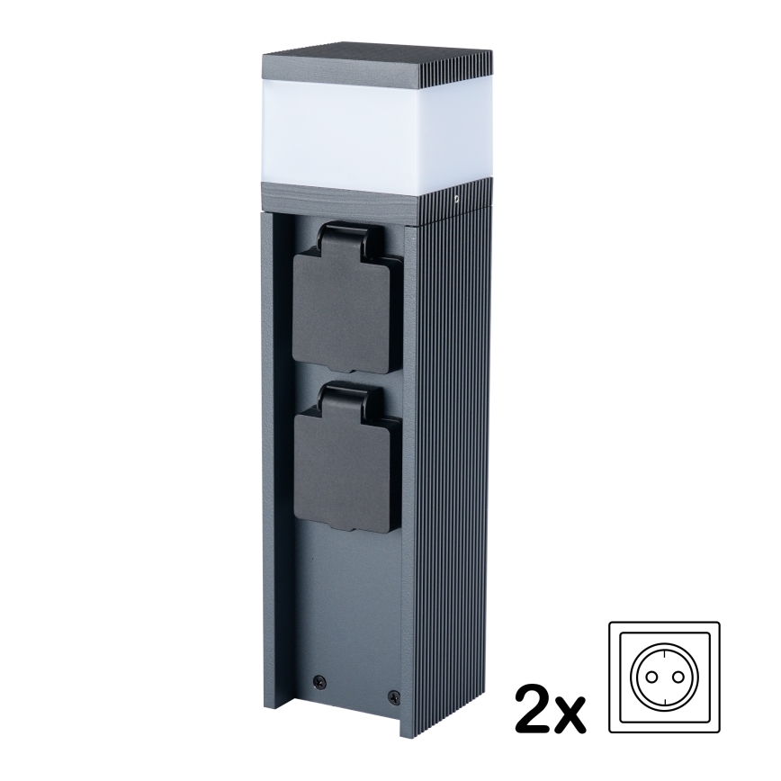 Brilagi - Lampe d'extérieur avec 2 prises SCHUKO PILLAR 1xG9/11W/230V IP44 anthracite
