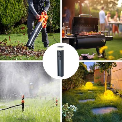 Brilagi - Lampe d'extérieur à 2 prises SCHUKO PILLAR 1xG9/11W/230V IP44 anthracite