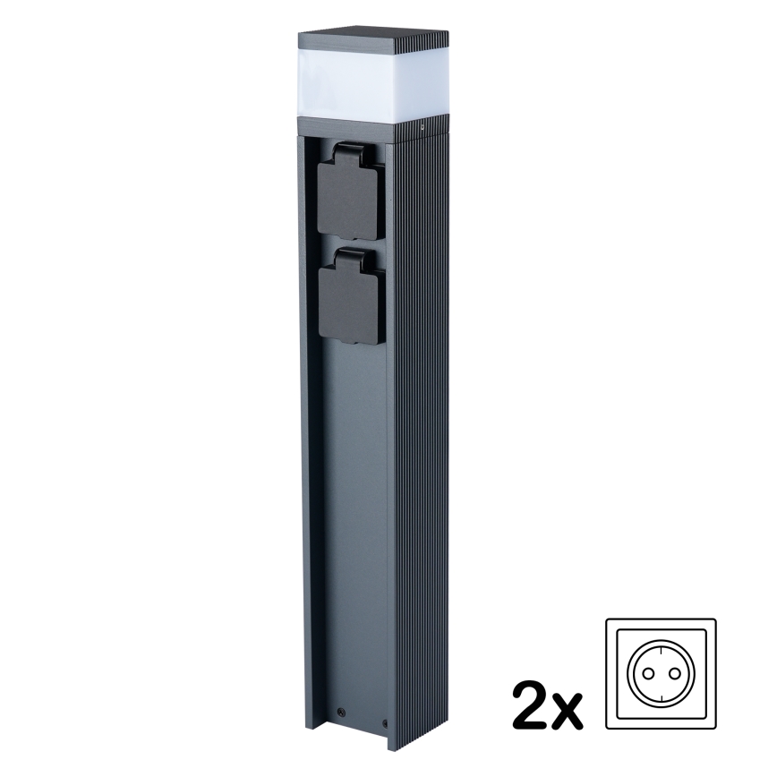 Brilagi - Lampe d'extérieur à 2 prises SCHUKO PILLAR 1xG9/11W/230V IP44 anthracite