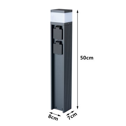 Brilagi - Lampe d'extérieur à 2 prises SCHUKO PILLAR 1xG9/11W/230V IP44 anthracite