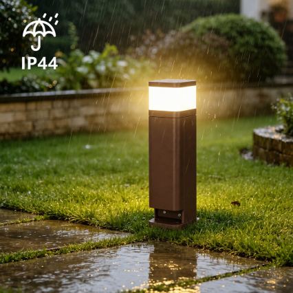 BRILAGI - Lampe d'extérieur avec 2 prises SCHUKO PILLAR 1xG9/11W/230V IP44 brune