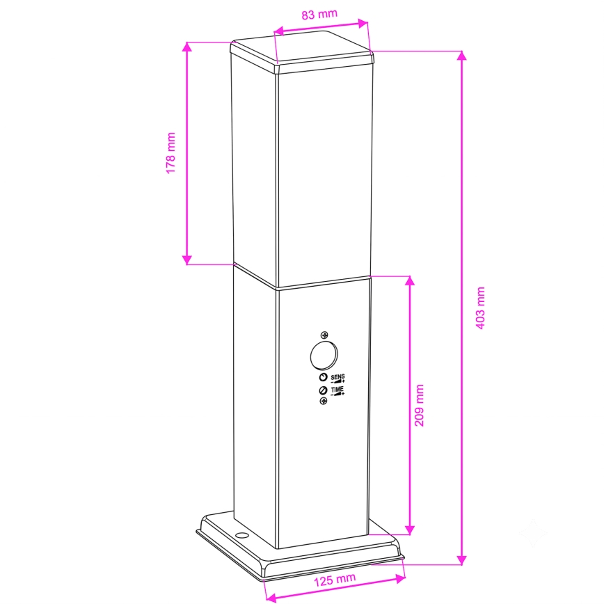 Brilagi - Lampe d'extérieur avec détecteur de mouvement NOVA 1x E27/15 W/230 V 40 cm IP44 anthracite