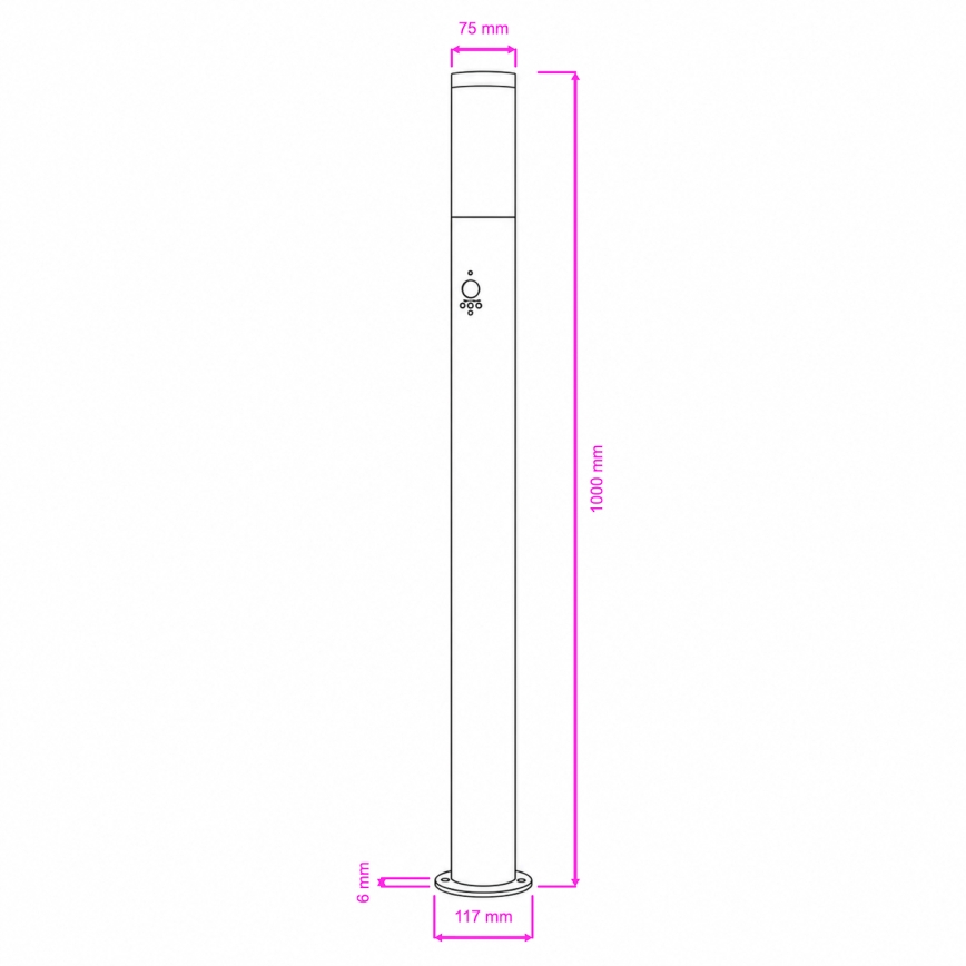 BRILAGI - Lampe d'extérieur avec détecteur de mouvement ELIA 1xE27/20W/230V IP44 100 cm anthracite