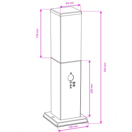 Brilagi - Lampe d'extérieur avec détecteur NOVA 1xE27/15W/230V 40 cm IP44 chrome mat