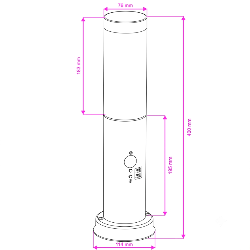 Brilagi - Lampe d'extérieur avec détecteur NOVA 1xE27/15W/230V 40 cm IP44 noir