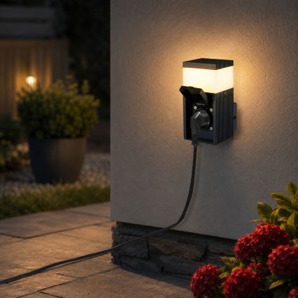 Brilagi - Applique murale d'extérieur avec prise SCHUKO PILLAR 1xG9/11W/230V IP44 anthracite