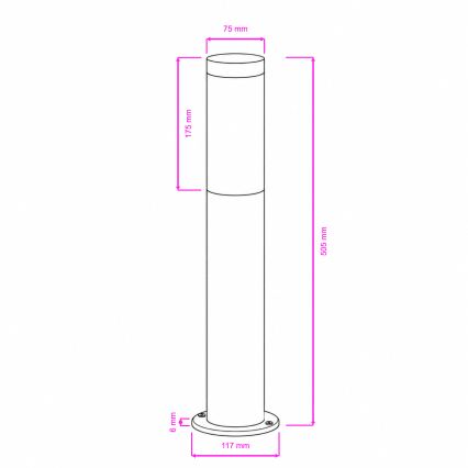 BRILAGI - Lampe d'extérieur ELIA 1xE27/20W/230V IP44 50 cm chrome mat