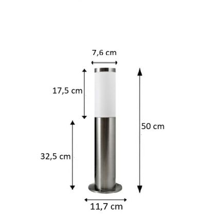 BRILAGI - Lampe d'extérieur ELIA 1xE27/20W/230V IP44 50 cm chrome mat