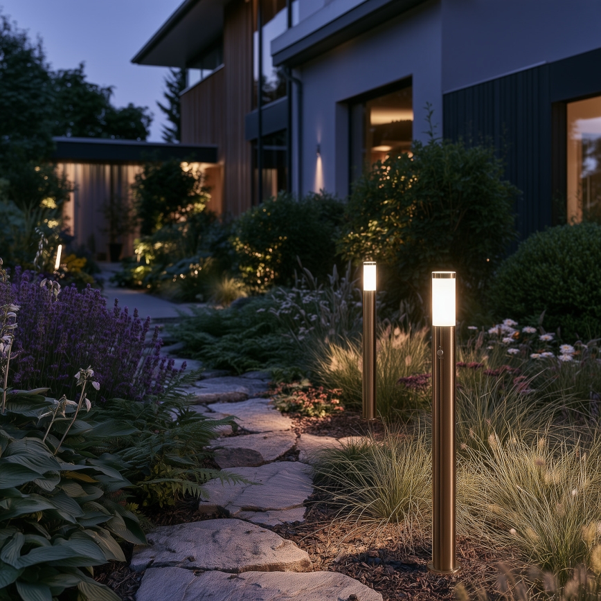 BRILAGI - Lampe d'extérieur avec détecteur de mouvement ELIA 1xE27/20W/230V IP44 100 cm chrome mat