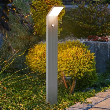Brilagi - Lampe d'extérieur LED avec capteur RIANO LED/8W/230V argentée IP65