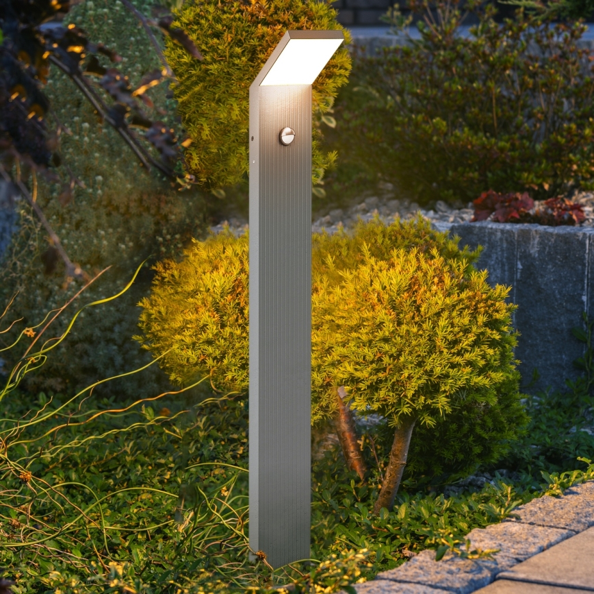 Brilagi - Lampe d'extérieur LED avec capteur RIANO LED/8W/230V argentée IP65