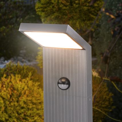 Brilagi - Lampe d'extérieur LED avec capteur RIANO LED/8W/230V argentée IP65