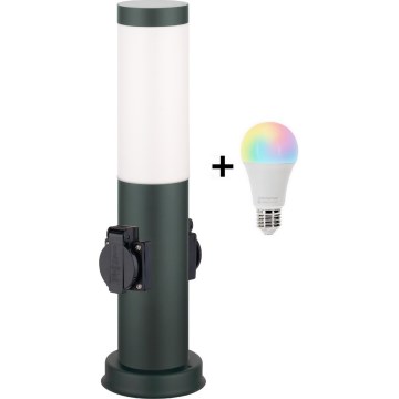 Brilagi - Lampe d'extérieur LED RGBW dimmable avec 2 douilles 1xE27/15W/230V 2700-6500K IP44 40 cm anthracite