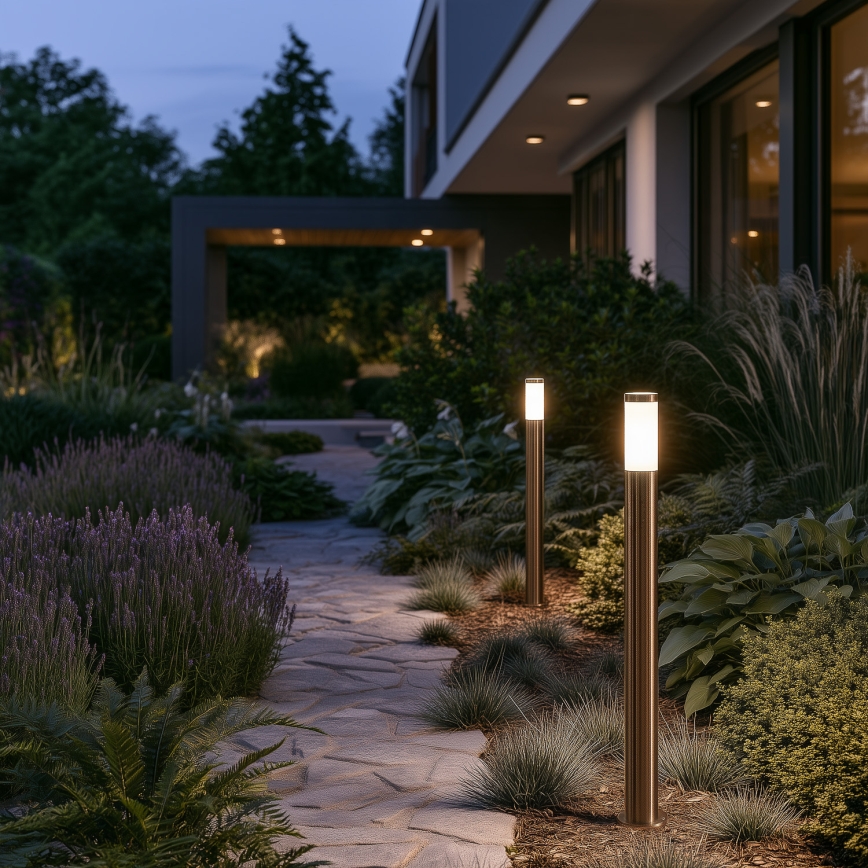 BRILAGI - Lampe extérieure LED RGBW dimmable ELIA 1xE27/6,5W/230V 2700-6500K IP44 Wi-Fi 100 cm chrome mat