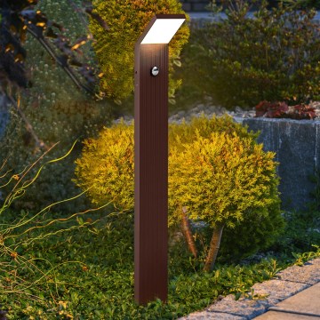 Brilagi - Lampe d'extérieur LED RIANO avec détecteur de mouvement LED/8W/230V marron IP65 80 cm