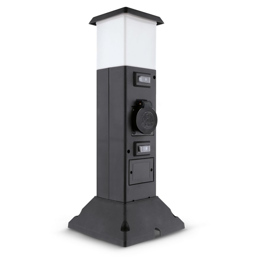 Brilagi - Lampe d'extérieur noire avec 2 prises SCHUKO 1xE14/15W/230V IP44