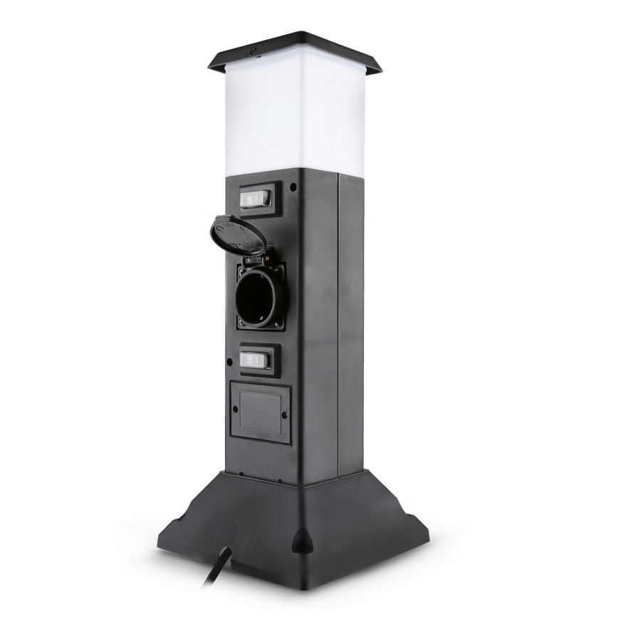 Brilagi - Lampe d'extérieur noire avec 2 prises SCHUKO 1xE14/15W/230V IP44