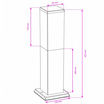 Brilagi - Lampe d'extérieur NOVA 1xE27/15W/230V 40 cm IP44 chrome mat