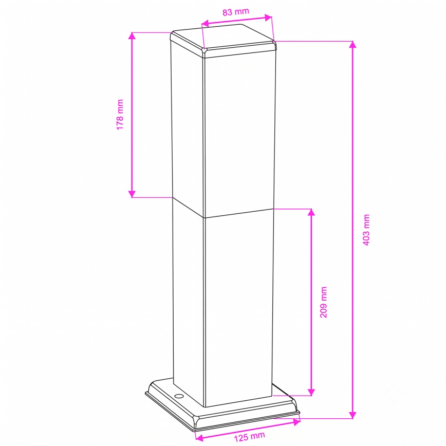 Brilagi - Lampe d'extérieur NOVA 1xE27/15W/230V 40 cm IP44 chrome mat