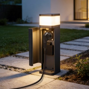 Brilagi - Lampe d'extérieur PILLAR avec 2 prises SCHUKO 1xG9/11W/230V IP44 anthracite