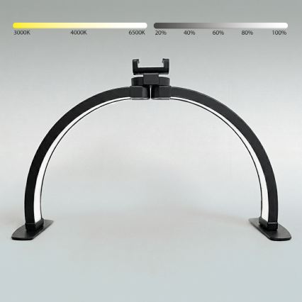 BRILAGI - LED Lampe de bureau arquée à intensité réglable pour le modélisme avec support RADIO LED/25W/24/230V 3000/4000/6500K noire