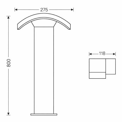 Brilagi - Lampe extérieure ARCELO LED/9W/230V 80 cm IP54