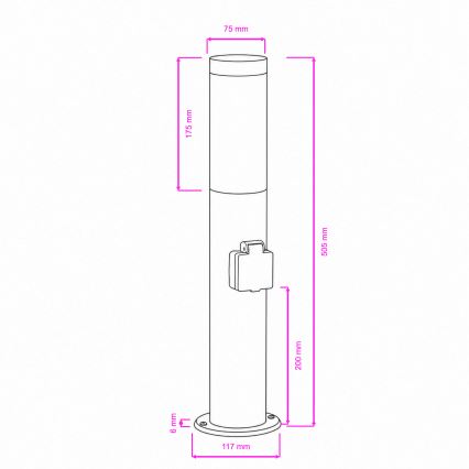BRILAGI - Lampe LED d'extérieur avec prise ELIA 1xE27/7W/230V 4000K IP44 50 cm chrome mat