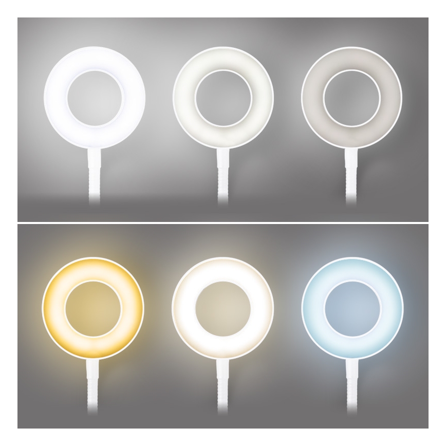 Brilagi - Lampe LED dimmable à clip ORBELA LED/8W/5V 3000/4000/5000K blanche